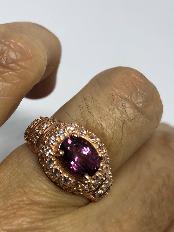 Vintage Bohemian Rhodolite Garnet White Sapphire … - image 3