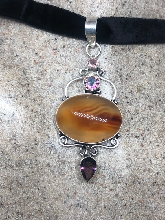 Vintage Handmade Gothic Styled Silver Finished Ge… - image 1