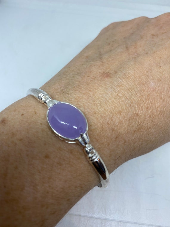 Vintage Purple Jade Tennis Bracelet in 925 Sterli… - image 3