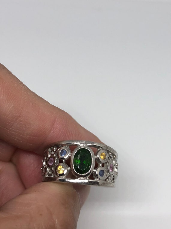 Vintage Handmade Genuine Mixed Tourmaline Golden … - image 2