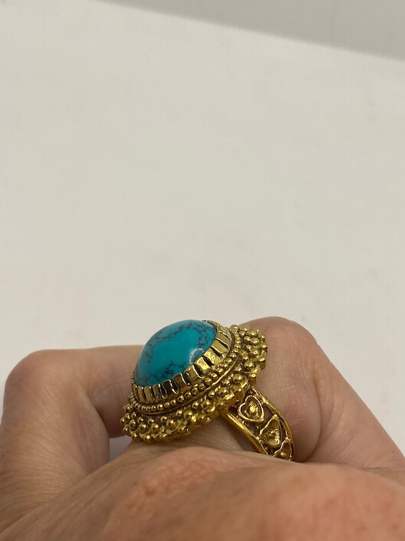 Bohemian Gypsy Indian Vintage Tibetan Turquoise Silver Om Earrings #38