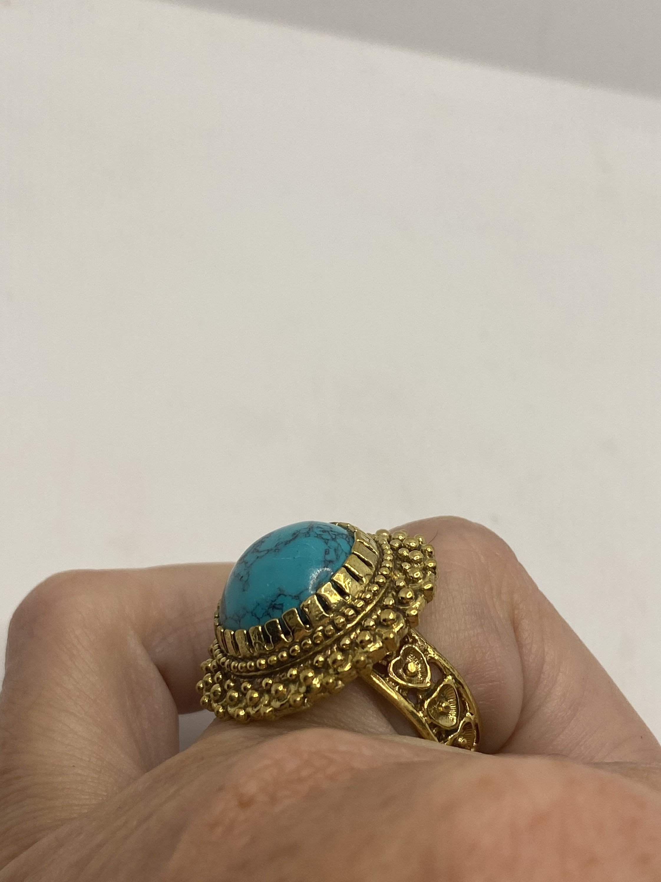天然チベット産ターコイズSV925リング/Tibetan Turquoise