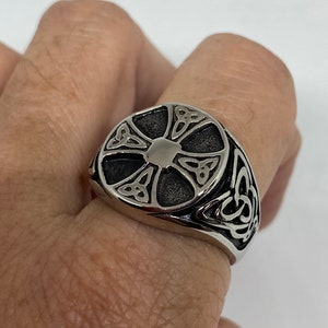 Vintage Celtic Knot stainless  steel Band Ring