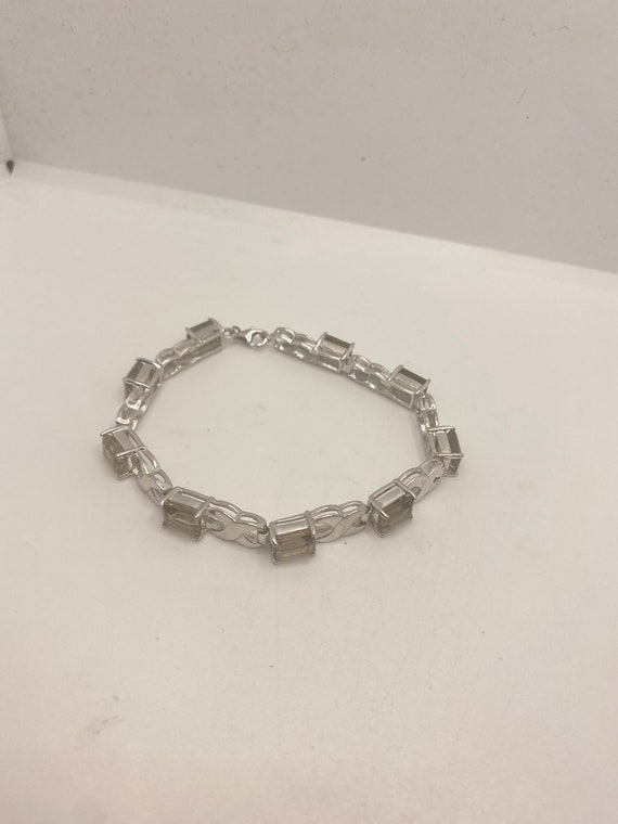Deco Diamond Tennis Bracelet in 925 Sterling Silv… - image 2