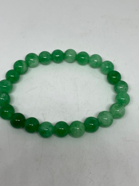 Vintage Fun Green Jade Lucky Stretch Bracelet - image 4
