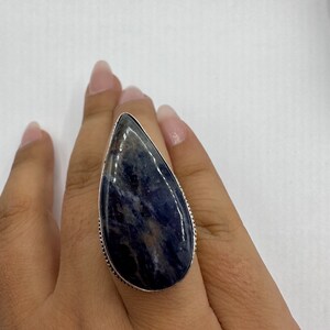 Vintage Blue Genuine Lapis Lazuli Cocktail Ring