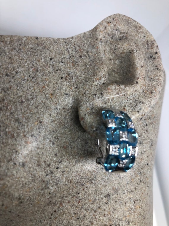 Vintage Mixed Genuine Blue Topaz Gemstone Filigre… - image 4