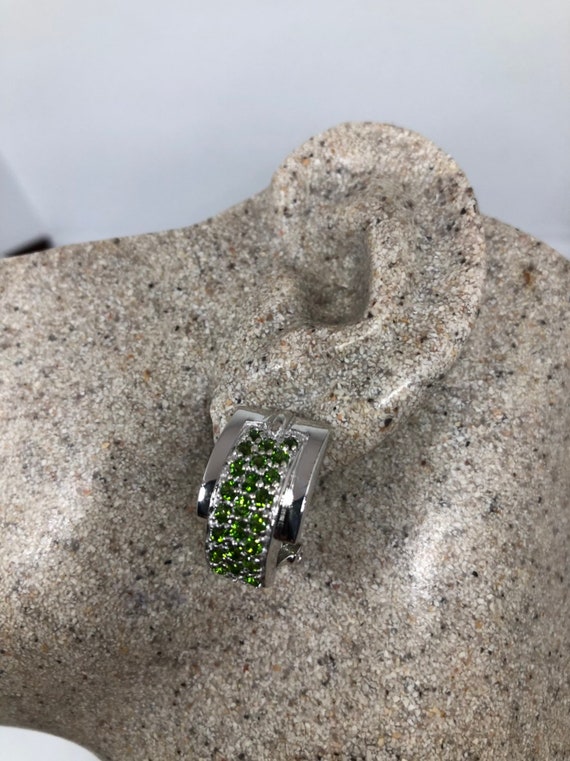 Vintage Handmade Sterling Silver Genuine Green Per