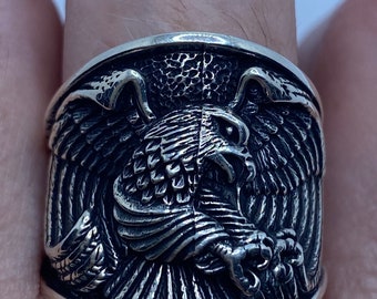 Fraternal Order of Eagles FOE Sterling Silver Ring 1940's Vintage