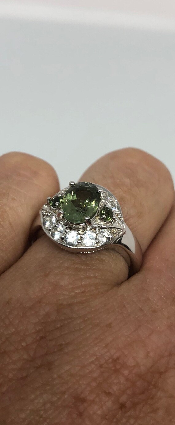 Vintage Green Peridot Setting 925 Sterling Silver… - image 2