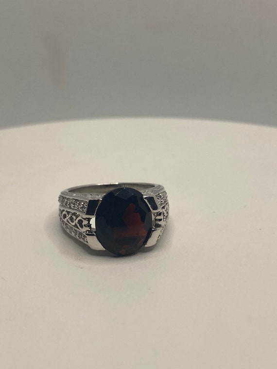 Vintage Red Bohemian Garnet Ring 925 Sterling Sil… - image 6