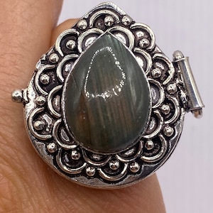 Weiße Vintage Gift Bronze Pillbox Ring