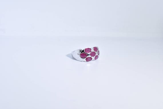 Vintage Handmade Pink Ruby Setting Sterling Silve… - image 4