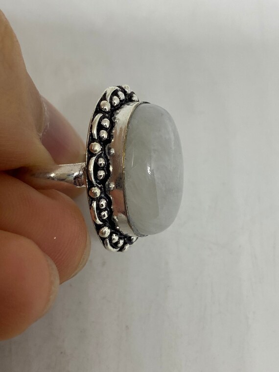 Vintage Genuine Rainbow Moonstone Ring - image 6