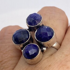Vintage Blau Saphir Ring Boho Statement Ring