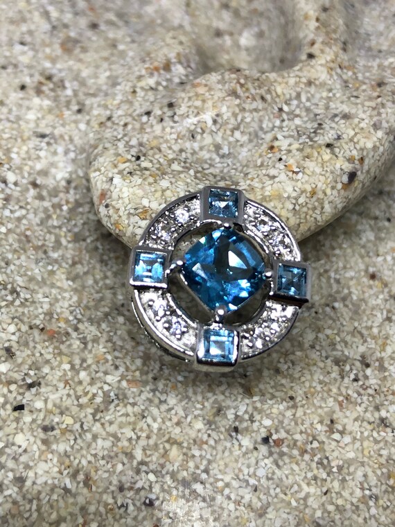 Vintage Mixed Genuine Blue Topaz Gemstone Filigre… - image 6