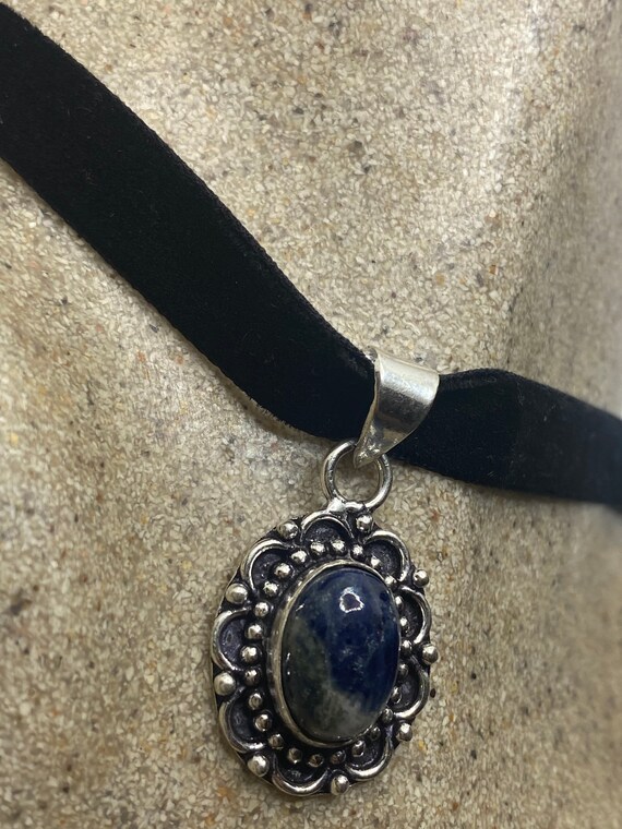 Vintage Blue Lapis Choker Necklace - image 4