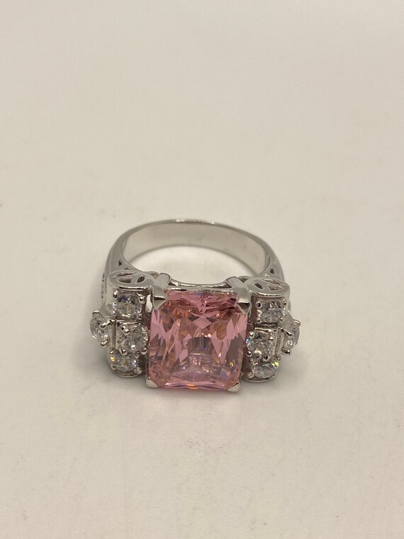 Vintage Pink Ice CZ  Deco Ring 925 Sterling Silver - image 6