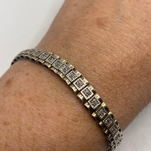 Vintage Diamond Bracelet 925 Sterling Silver