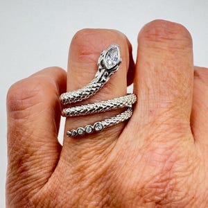 Vintage Snake Ring Sterling Silver Adjustable