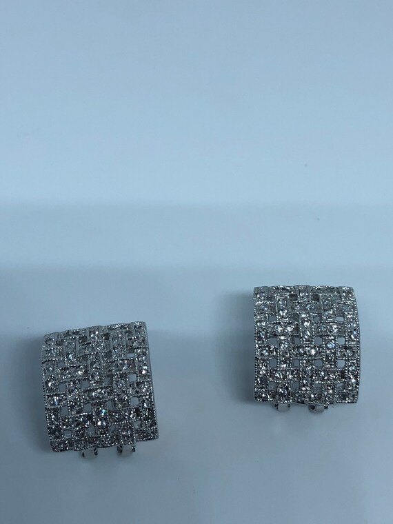 Vintage Handmade Sterling Silver diamond look Gem… - image 5
