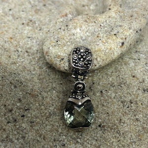 Vintage Genuine Green Amethyst 925 Sterling Silver Chandelier Dangle Earrings