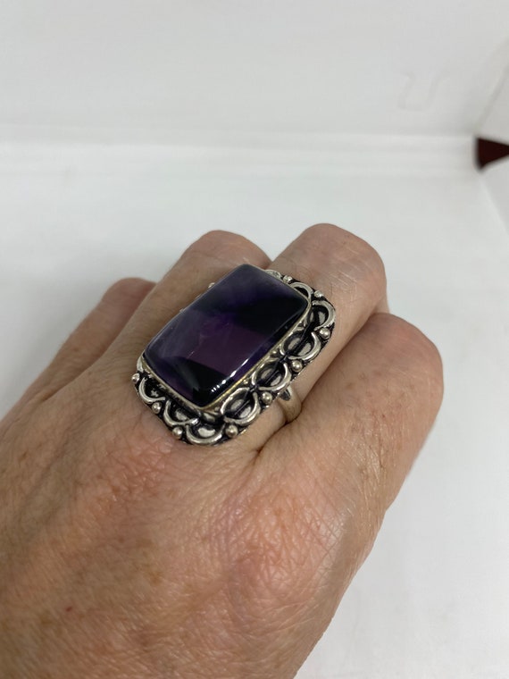 Vintage Genuine Amethyst Ring Size 8 - image 6