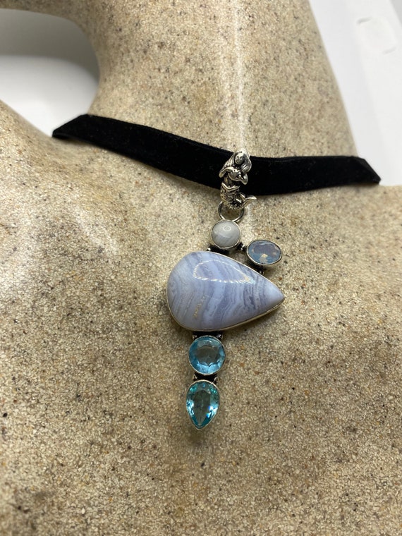 Blue Lace Agate Necklace – Iris