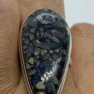 Vintage Opal Silver Inlay Ring
