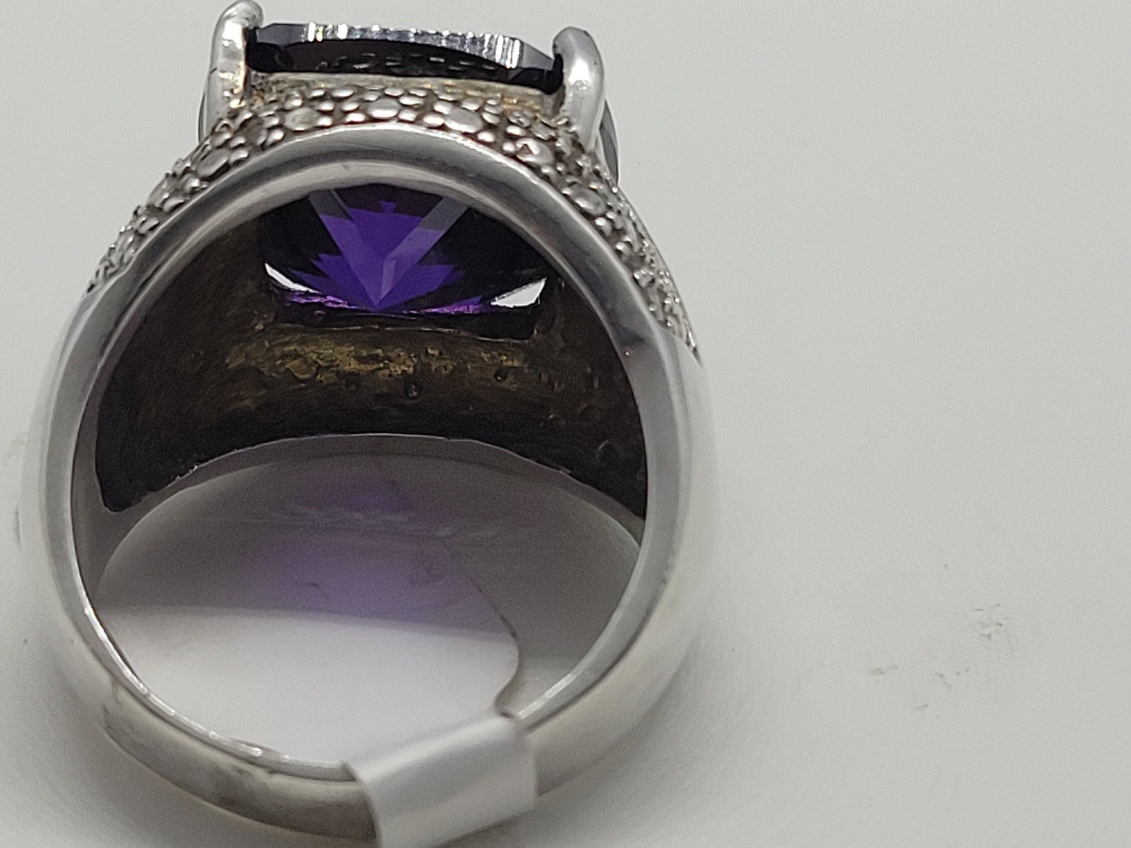 希少　ヴィンテージ　リング　アンティーク　シルバー　925 パープル　CZ ヴィンテージ ディープパープル CZ リング 925 スターリングシルバー