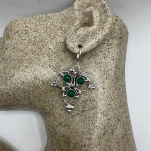 Vintage Green Crysoprase Silver  Chandelier Earrings