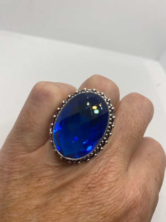 Vintage Blue Art Glass Ring - image 6