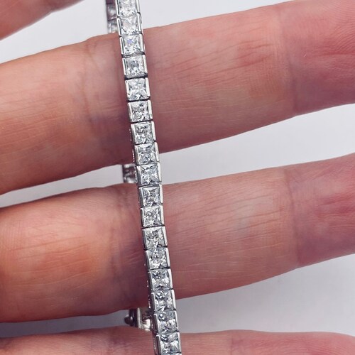 Vintage Cubic Zirconia shops Bracelet 925 Sterling Silver