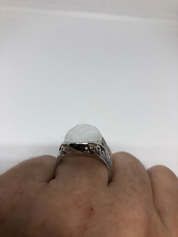 Vintage Mother of Pearl 925 Sterling Silver Ring - image 2