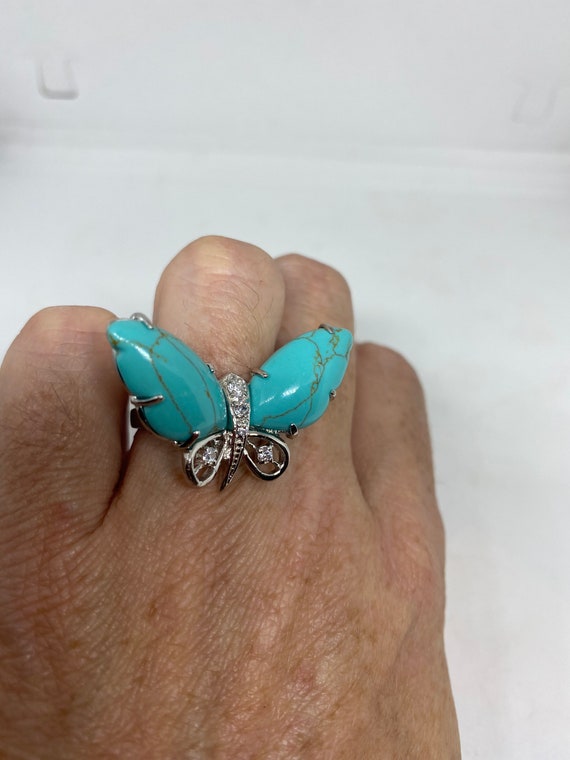 Vintage Pursian Turquoise and White Sapphire Gems… - image 6