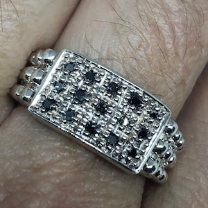 Vintage Blue Sapphire 925 Sterling Silver Gothic Ring Size 7.75