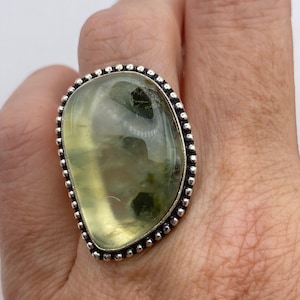 Vintage Green Moss Agate Cocktail Ring