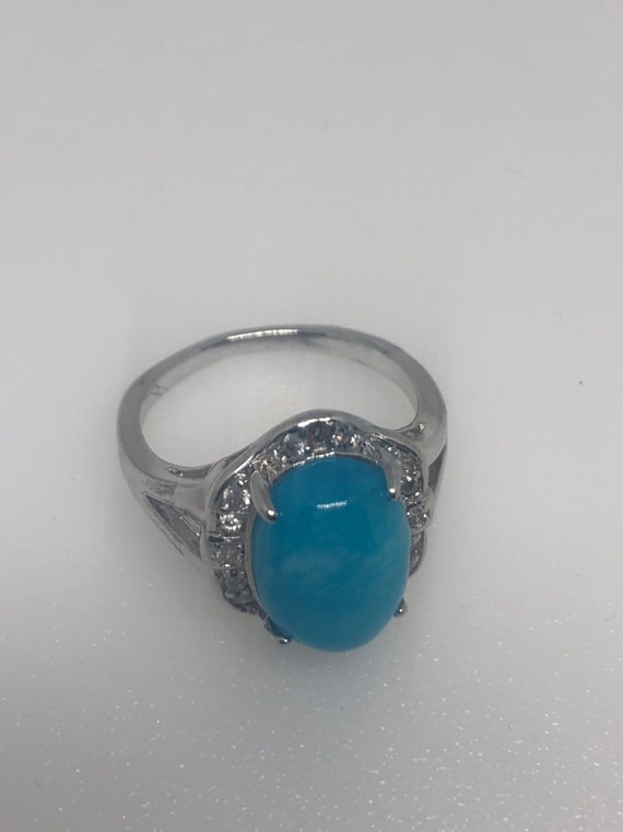 Vintage Blue Genuine Larimr Adjustable Ring - image 3