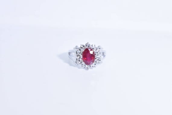 Vintage Pink Ruby 925 Sterling Silver Ring - image 4
