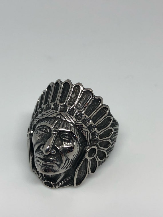 Vintage Native American Chief Silver Stainless St… - image 7