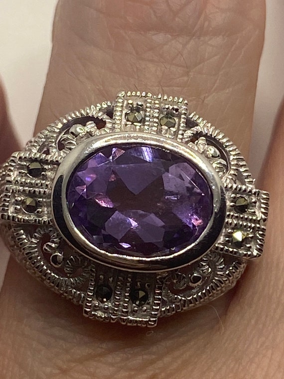 Amethyst and hotsell marcasite ring