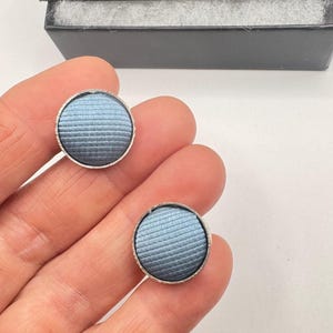 Vintage Blue silk Cuff Links