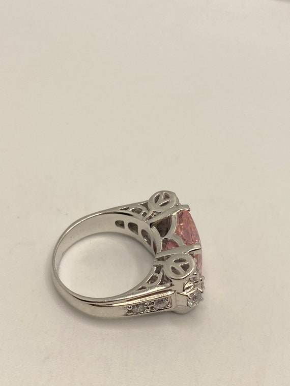 Vintage Pink Ice CZ  Deco Ring 925 Sterling Silver - image 3