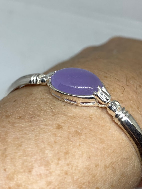 Vintage Purple Jade Tennis Bracelet in 925 Sterli… - image 6