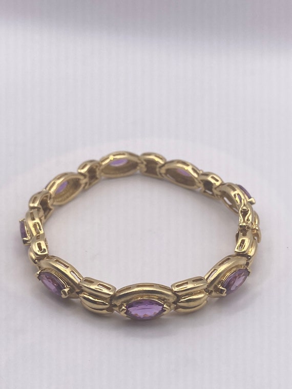 Vintage Purple Alexandrite Tennis Bracelet Golden… - image 5