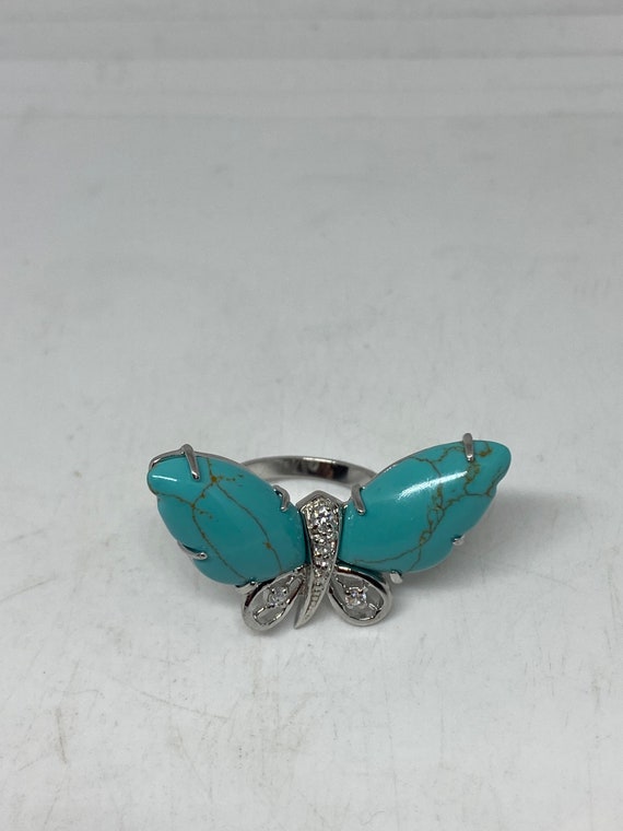 Vintage Pursian Turquoise and White Sapphire Gems… - image 4