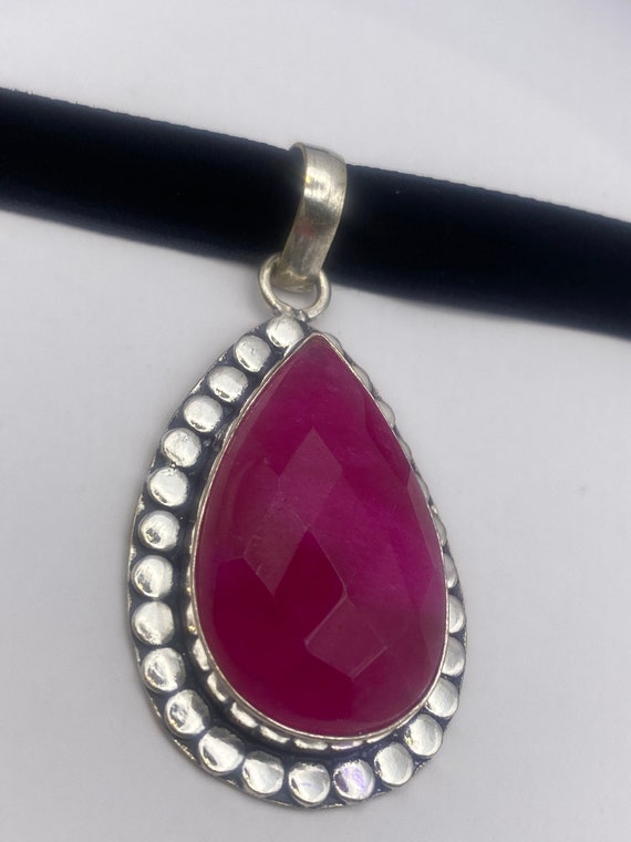 Vintage Antique Pink Raw Ruby Choker Necklace - image 7
