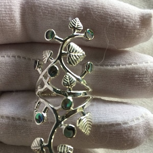 Antique Abalone  Filigree Sterling Silver Ring