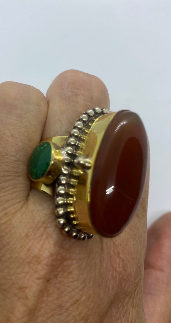 Vintage Poison Pillbox Ring Adjustable Bronze - image 2