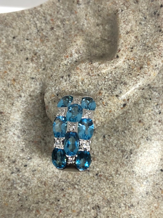 Vintage Mixed Genuine Blue Topaz Gemstone Filigre… - image 2